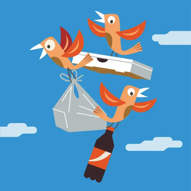 Vector illustration of free food delivery