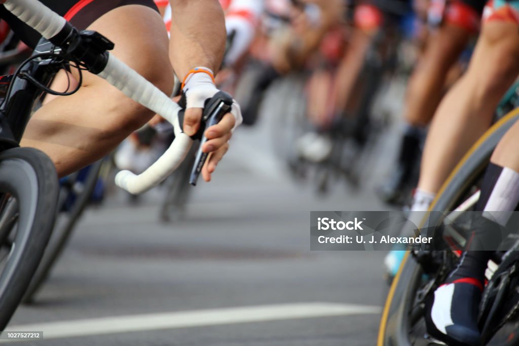 Cycle race, close-up Cycling Event Stock Photo