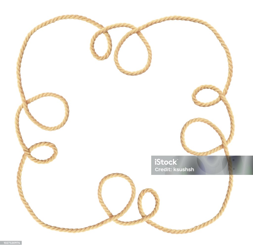 Curled Rope Cotton Curled Rope In A Square Frame Stock Photo - Download Image Now ...