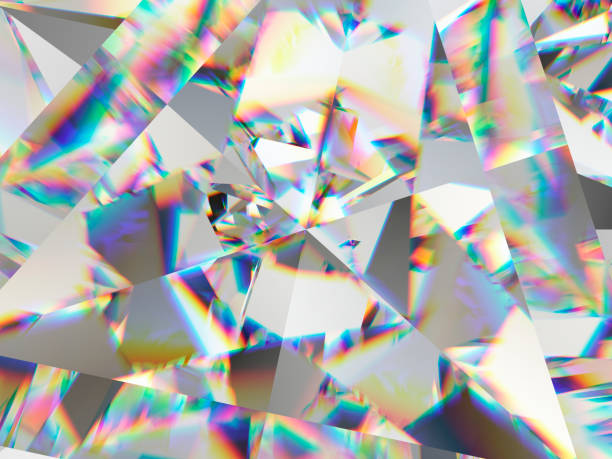 istock diamond structure extreme closeup and kaleidoscope. top view of round gemstone 3d render, 3d illustration 1027539622