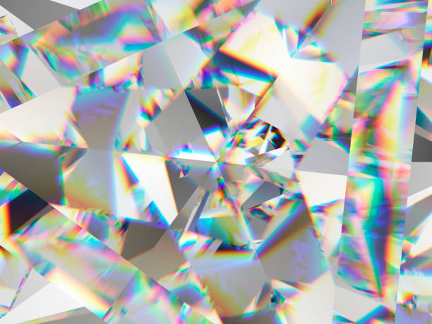 istock diamond structure extreme closeup and kaleidoscope. top view of round gemstone 3d render, 3d illustration 1027539634