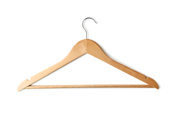 istock Wooden hanger isolated on white background 1027539672