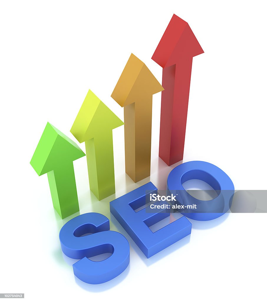 SEO - Search Engine Optimization is growing  Analyzing Stock Photo