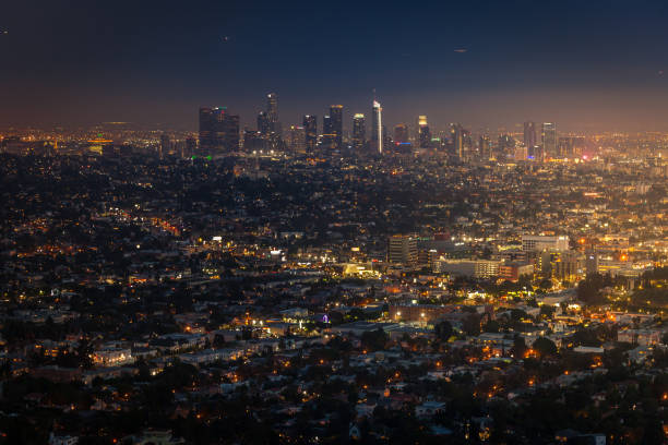 istock Downtown of Los Angeles at sunset from Griffith observatory 1027546292