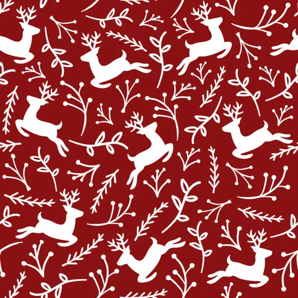 Vector illustration of Reindeer Christmas Pattern
