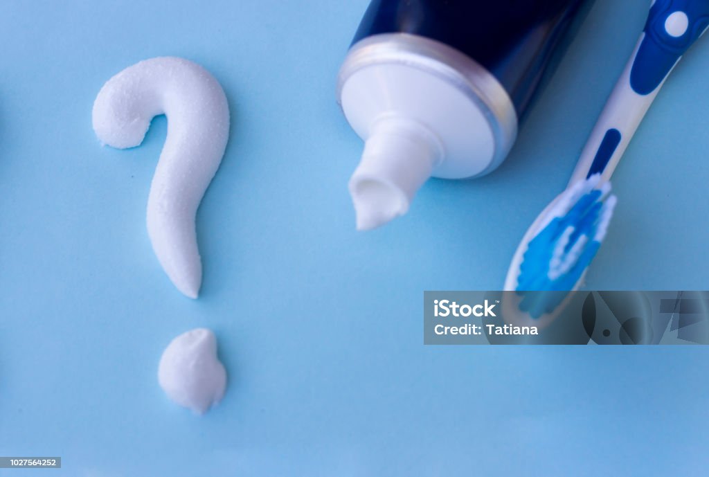 Question Mark With Toothpaste Question Mark From Toothpaste On Blue Background Toothpaste Selection ...