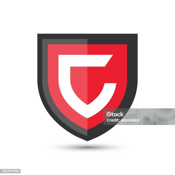 Letter C Protect Shield Logo Icon Template Vector Emblem Abstract Symbol Of Security Stock Illustration - Download Image Now