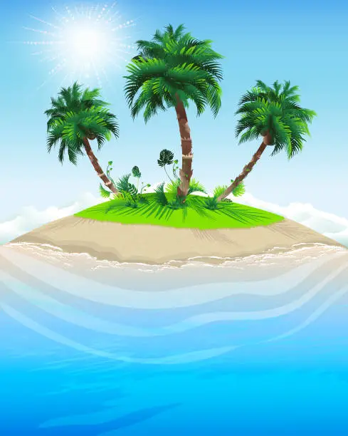 Vector illustration of Paradise Island