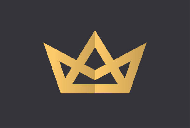 illustrations, cliparts, dessins animés et icônes de géométrique vintage couronne création abstraite logo vector modèle de conception. vintage couronne logo royal king queen concept symbole logotype concept icône. - crown king queen gold