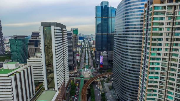 istock Aerial view at Sathorn road Bangkok 1027578910