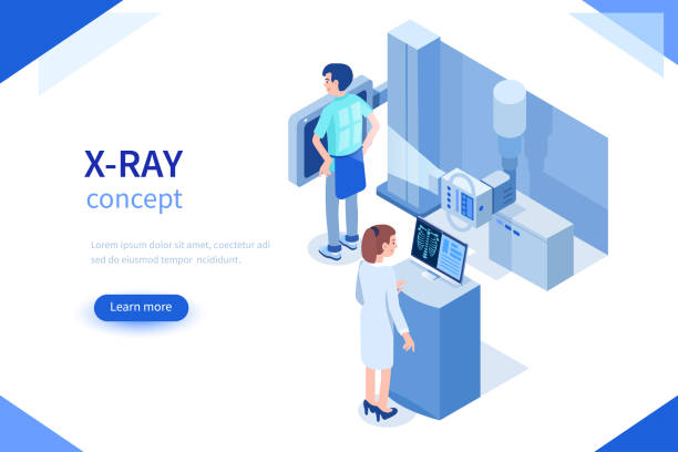 x-ray - isometric patient people healthcare and medicine stock illustrations