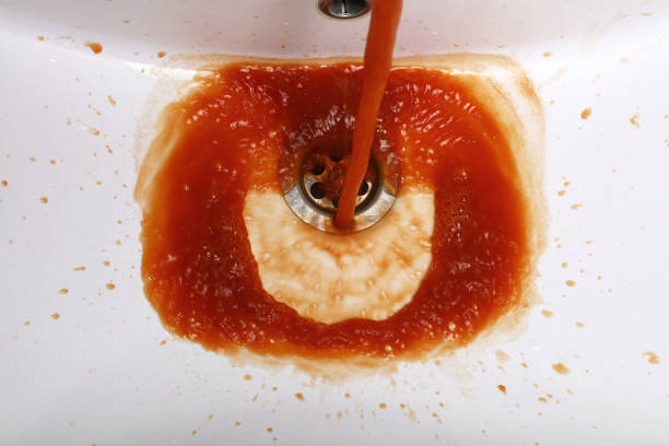istock Close up dirty water flowing in sink 1027582318