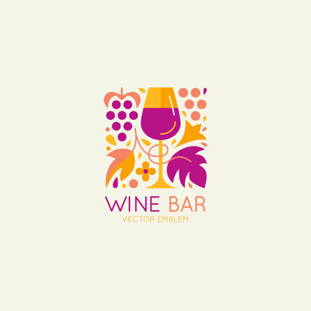 Vector design element and icon for wine packaging vector art illustration