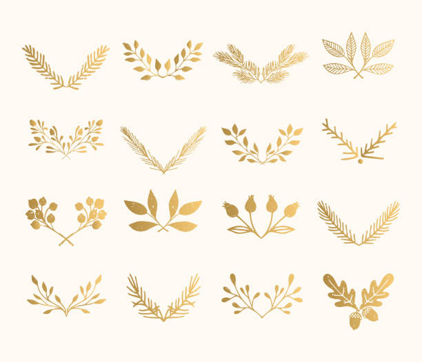 Collection of golden flourish dividers. Hand drawn isolated borders. Foil textured design elements. Collection of golden flourish dividers. Hand drawn isolated borders. Foil textured design elements. gold colored illustrations stock illustrations