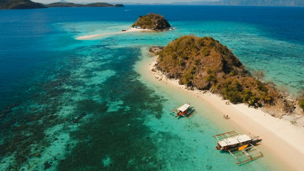 istock Aerial view beautiful beach on a tropical Bulog Dos Island. Philippines 1027594150