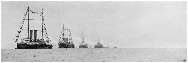 istock Navy and Army antique historical photographs: Naval Review at Spithead 1027600290