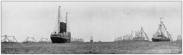 istock Navy and Army antique historical photographs: Naval Review at Spithead 1027600442