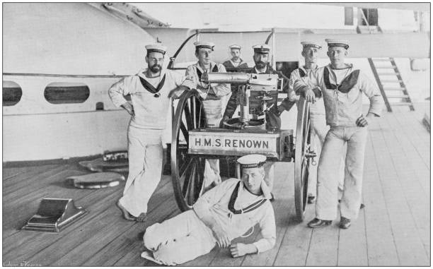istock Navy and Army antique historical photographs: Gunnery Instructors, 