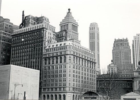 Manhattan, New York City, NYS, USA, 1950. Buildings in New York City.