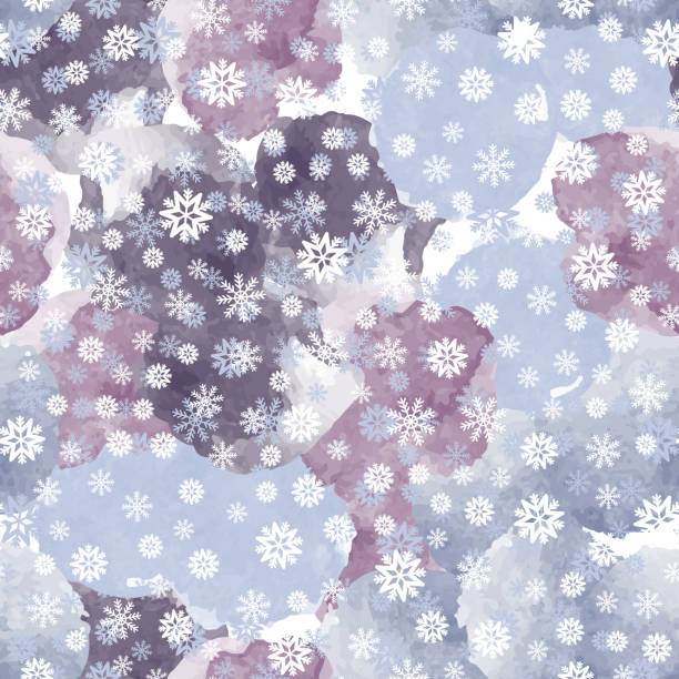 抽象画雪片で普遍的なフリーハンドの水彩シームレス パターン。クリスマス雪の結晶の抽象的な背景。テンプレートは、新年とクリスマスの背景として使用できます。 - illustration and painting snow christmas decoration watercolor painting点のイラスト素材／クリップアート素材／マンガ素材／アイコン素材