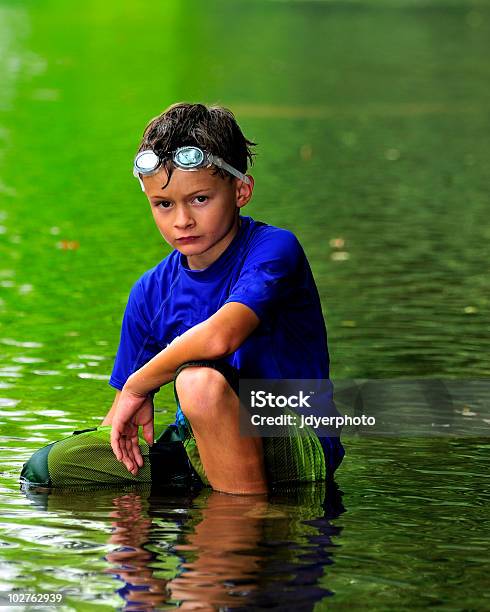 Boy In River Stock Photo - Download Image Now - Boys, Child, Color Image