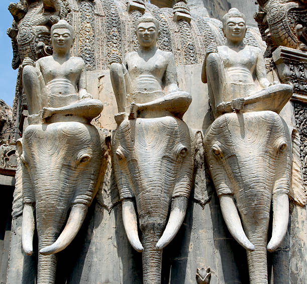 Elephant Warriors stock photo