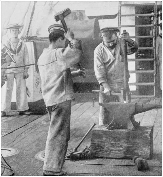 istock Navy and Army antique historical photographs: Blacksmith 1027639104