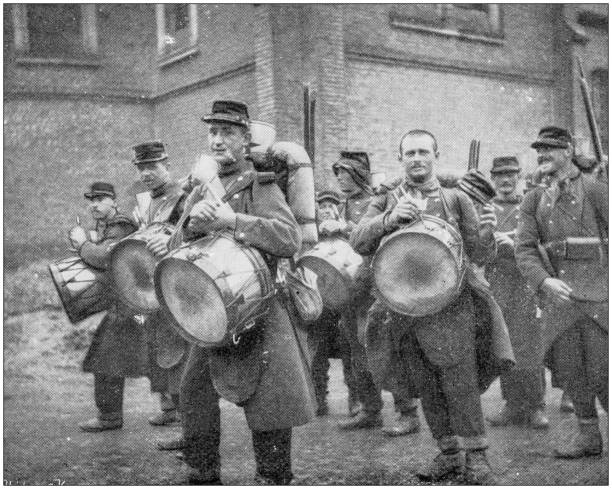 istock Navy and Army antique historical photographs: Drummers and Buglers 1027646136