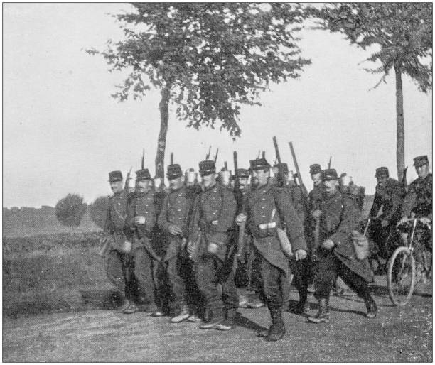 istock Navy and Army antique historical photographs 1027647008