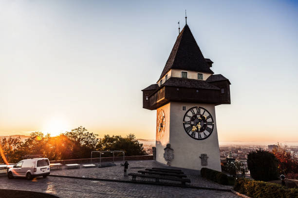 istock Graz clock tower at morning, Styria, Austria 1027653868