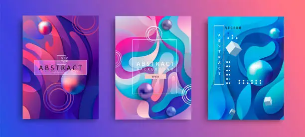 Vector illustration of Set of Abstract gradient backgrounds.