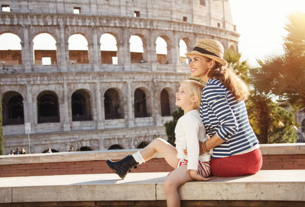 istock happy mother and child travellers looking into distance 1027669320