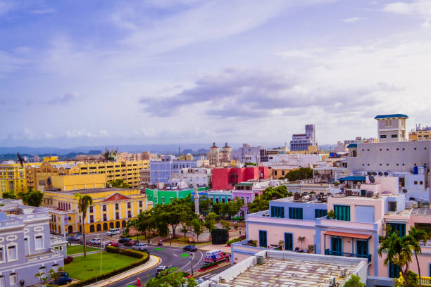 Colorful Street of old San Juan, Puerto Rico Colorful Street of old San Juan, Puerto Rico san juan stock pictures, royalty-free photos & images