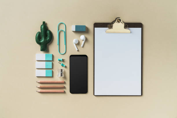 istock Back to school flat lay on light yellow background 1027680496