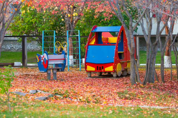 kids playground in autumn