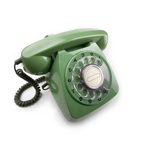 teléfono de marcado verde - obsolete old fashioned retro revival 20th century style fotografías e imágenes de stock