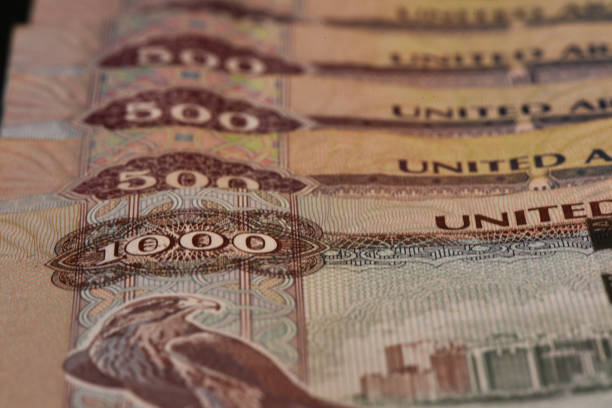 istock Close up of United Arab Emirates Currency notes 1027694542