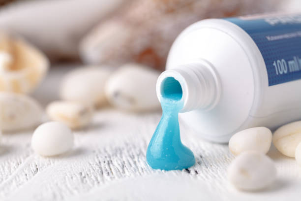 istock Toothpaste with sea minerals squeezed out from a toothpaste tube 1027696668