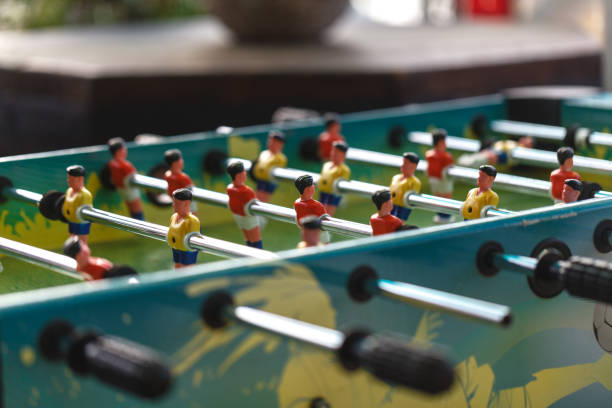 istock Close up of plastic table football game 1027700856