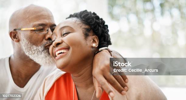The Greatest Gift I Ever Got Was You Stock Photo - Download Image Now - African-American Ethnicity, Senior Adult, Couple - Relationship