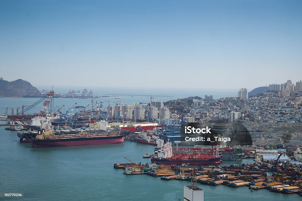 Porto/carga/Vista aérea/Ásia - Royalty-free Busan Foto de stock