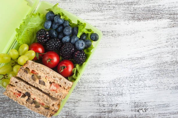 istock Vegetarian sandwich and berries 1027715614