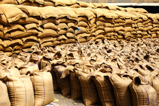 istock Wheat crop heap open in the market 1027719092