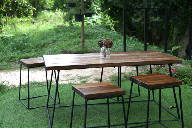 istock Wooden Garden Table and Bench 1027731544