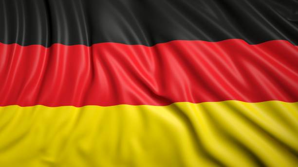 istock Wavy flag of Germany closeup background 1027741960