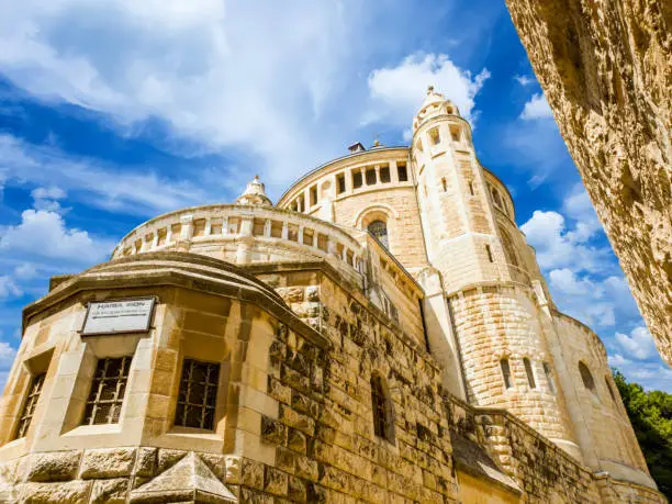 Photo of Abbey of Dormition (Church of the Cenacle) on mount Zion, Israel.