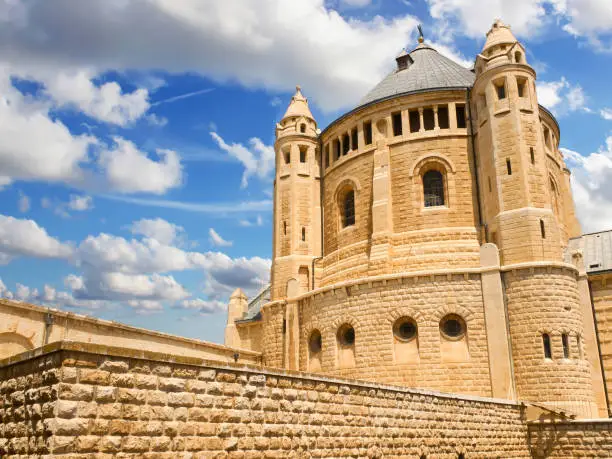 Photo of Abbey of Dormition (Church of the Cenacle) on mount Zion, Israel.