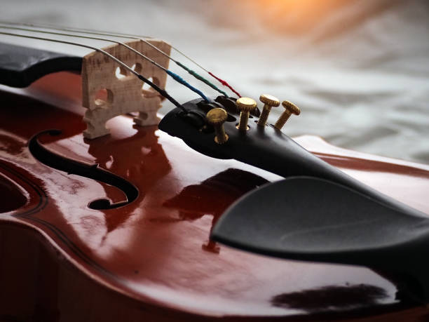 istock The violin front side,show part of violin,blurry light around. 1027752978