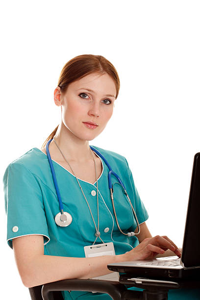 istock Female doctor with the laptop 102775345