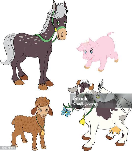 Domestic Animals Stock Illustration - Download Image Now - Agriculture, Animal, Animal Mane